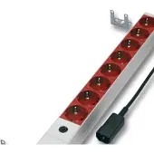 Bachmann 19" 1HE Steckdosenleiste 8 x Schutzkontakt (rot) mit Zuleitung IEC C1 Hersteller: (691698)