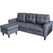 HTI Ecksofa Reva Grau 183x83x124 cm (BxHxT) inkl. Hocker und 3 Sitzpolstern, links/rechts