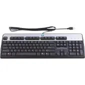 HP USB Standard Keyboard, USB, QWERTY, PC/server, Schwarz, Silber, 1,8m, 458 x 163 x 25 mm