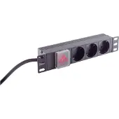 S-Impuls S/CONN maximum connectivity 25,40cm (10") Steckdosenleiste 3-fach, 1HE, schwarz (09-26935)