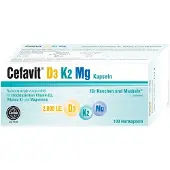 Cefak KG Cefavit 2000 I.E. D3 K2 Mg Kapseln für Knochen und Muskeln, 100 St. Kapseln