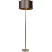 QAZQA Stehleuchte Messing mit Samt-Schirm Braun 50cm - Simplo