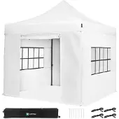 Vonroc Partyzelt - 3x3 m | Set inkl. Seitenwände - Weiß
