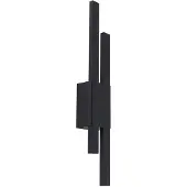 LINDBY Sakari LED-Außenwandlampe, schwarz, Alu, Höhe 59 cm - , Sakari, Schwarz, für Terrasse, Aluminium, Modern