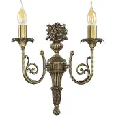 Licht-Erlebnisse Wandlampe Bronze E14 Echt-Messing Jugendstil Wandleuchte