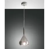 FABAS LUCE - Lila LED-Hängeleuchter aus Metall und geräuchertem Borosilikatglas 3481-40-126