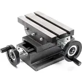 Wiltec 2-Achsen Kreuztisch 170x85 mm, Frästisch mit 100 mm X Achse, 80 mm Y Achse, Koordinatentisch aus Gusseisen, Bohrtisch, Fräsständer