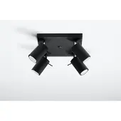 Licht-Erlebnisse Deckenstrahler Modern ETNA Schwarz Metall 4-flammig GU10 Deckenleuchte Wohnzimmer Schlafzimmer Flur