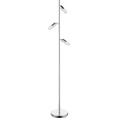 Licht-Erlebnisse LED Stehlampe Modern ATKINS Chrom Metall Glas 3-flammig E27 Standleuchte Wohnzimmer