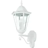 Licht-Erlebnisse Außenlampe Wand Aluminium Glas E27 IP44 H: 50,5 cm in Weiß Gold Rustikal