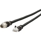METZ CONNECT Verbindungsleitung M12 ST-RJ45 ST, 4-polig X-kodiert, schwarz, 5 m