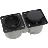 Berker Integro Schalter schwarz matt + Steckdose schwarz ohne Rahmen