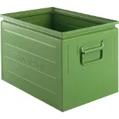 Schäfer Shop Stapelbox, 40 l, 150 kg, L 480 x B 308 x H 301 mm, Stahl, RAL 6011 (resadagrün)