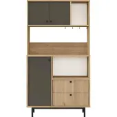 Skye Decor , RE3-SA, Mehrzweckschrank, Eiche, 100 % MELAMINBESCHICHTETE SPANPLATTEN, 88 x 35,5 x 161,2 cm