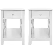 HTI Nachttisch Hayet Weiss 2er-Set