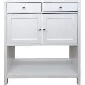 HTI Anrichte Hayet Weiß Landhausstil 90x80x35 cm mit 2 Schubladen und 2 Türen