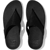 Original Brands FitFlop Lulu Shimmerlux Toe-Post Sandals SCHWARZ 43