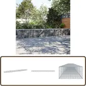 vidaXL Gabione mit Deckel 1200x100x50 cm Verzinktes Eisen