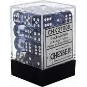 Chessex Nebula 12mm d6 Black/white Dice Block (36 dice)