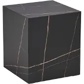 En.casa Beistelltisch 'Ellelu' Würfel 45 x 40 x 40 cm MDF Marmoroptik in Schwarz