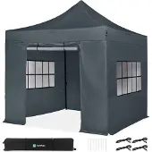 Vonroc Pavillon 3x3m wasserdicht stabil - Partyzelt EasyUp System [3Min Aufbau] Popup Faltpavillon modular erweiterbar als Festival Zelt, Gartenpavillon