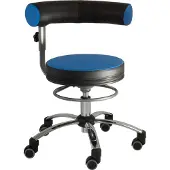 Sanus Gesundheitsstuhl Drehstuhl, Blau-Schwarz, Kunstlederbezug, Höhenverstellbar 46–54 cm