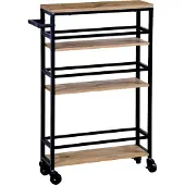 Kesper Nischenwagen – Metallgestell schwarz, 3 -Ablagen – 50 x 15 x 81 cm – Rollwagen mit 4 Rädern – platzsparend & mobil – Küchenregal - 2784213