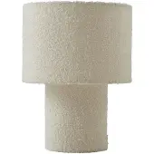 LINDBY Tischleuchte Jone, weiß, Textil, 30 cm