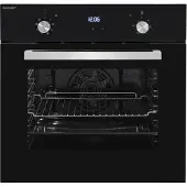 Exquisit EBE 657-2H sw Einbaubackofen | 59 L Backofenvolumen | Heißluft | Schwarz