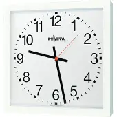 Peweta Funk-Wanduhr "40x40", Ballwurfsicher, Netzbetrieb, Zifferblatt arabische Zahlen