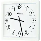Peweta Funk-Wanduhr "50x50", Feuchtraumausführung, Batteriebetrieb, Zifferblatt DIN-Balken