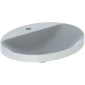 Geberit VariForm Einbauwaschtisch oval, 600x480mm, mit Hahnloch und ohne Überlauf, 500.727.01.2, Farbe: Weiß