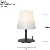 SmartaSaker Kreta, Tischbeleuchtung für den Außenbereich, Weiß, IP44, Garten, LED, 2 W