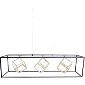 Näve Pendelleuchte - LED-Pendelleuchte l: 100cm "TRIPOLIS", Hängelampe im Industrial Style, ausMetall und Kunststoff in schwarz, 150 cm hoch, Maße 100 x 20 cm, Inkl. LED – dimmbar