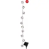 Näve 20er LED Solar-Lichterkette Textil "Fußball" - 580 cm lang, im Romantic Style, aus Metall, Kunststoff und Textilmaterial, schwarz, 20 LED – für den Außenbereich – Schiebeschalter