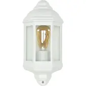 Licht-Erlebnisse LIVORNO Maritime Außenlampe Wand Aluminium in Weiß Glas Schirm E27 IP44 Wandleuchte Landhaus Terrasse