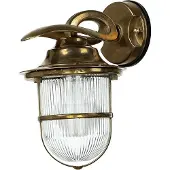 Licht-Erlebnisse Außenlampe Messing IP64 Maritim E27 Wandleuchte Haus Hof Schiffslampe