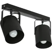 Licht-Erlebnisse Deckenlampe 2-flammig schwenkbar drehbar E27 38 cm lang Schwarz Metall Deckenstrahler Deckenleuchte Wohnzimmer Jugendzimmer
