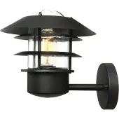 Licht-Erlebnisse Wandlampe außen Schwarz IP44 E27 Glas Edelstahl Maritim Außenwandlampe Haus Garten