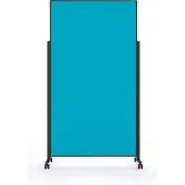 MAGNETOPLAN mobile Moderationstafel VarioPin Black, Hoch-/Querformat, 2-seitig nutzbar, B 1000 x H 1800 mm, Filz/Aluminium, türkis/schwarz