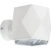 Licht-Erlebnisse Wandlampe Weiß Silber H: 14 cm E27 Stoff Schirm Modern Wohnzimmer Flur Up Down Wandleuchte