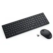 Dell Pro kompakte und leise Tastatur und Maus – KM555 - spanisch (QWERTY), Kabellos, RF Wireless + Bluetooth, Plunger key switch, QWERTY, Schwarz, Maus enthalten