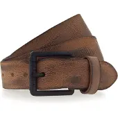 Mustang Ledergürtel, gefinishtes Vollleder in Used-Optik, geschwärzte Schnalle