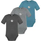 Normani 3er Set Baby Merino Body Kurzarm „Tauranga" - 9295