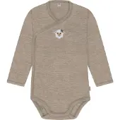 Normani Merino Baby-Body langärmeliger Wickelbody aus Merinowolle - 9341