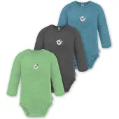 Normani 3er Pack Baby Merino Body Langarm „Auckland" - 9375