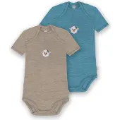 Normani 2er Set Baby Merino Body Kurzarm „Tauranga" - 9297