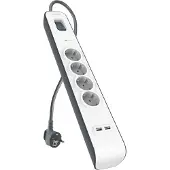 Belkin Steckdosenleiste Überspannungsschutz, 4-Fach, USB, 2m