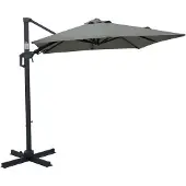 Gardissimo DAVID Alu Ampelschirm 210x210cm Pendelschirm UV50+ hellgrau