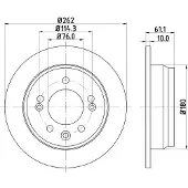 Hella Bremsscheibe Hinterachse Voll [Hersteller-Nr. 8DD355118-861] für Hyundai, Kia